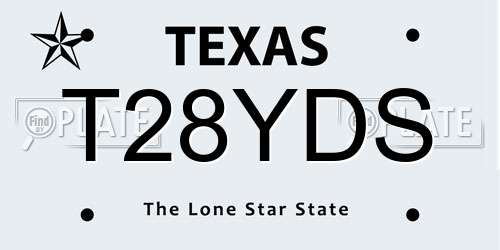 T28YDS Texas License Plate