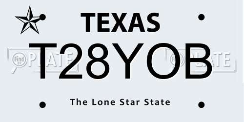 T28YOB Texas License Plate