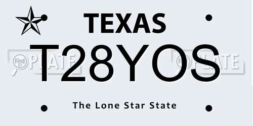 T28YOS Texas License Plate