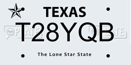 T28YQB Texas License Plate
