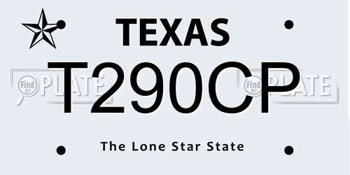 T290CP Texas License Plate