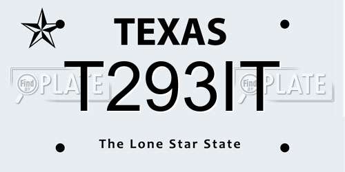 T293IT Texas License Plate