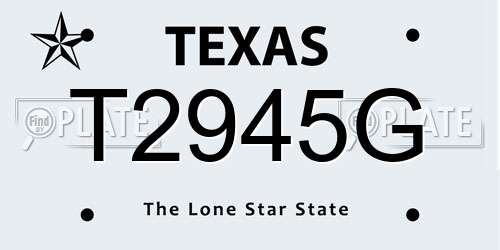 T2945G Texas License Plate