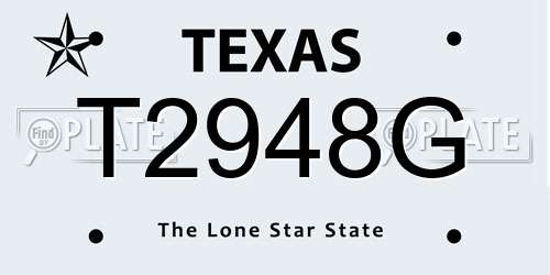 T2948G Texas License Plate