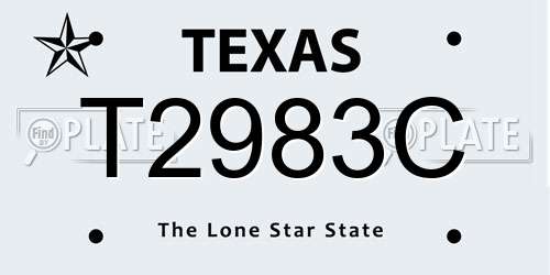 T2983C Texas License Plate