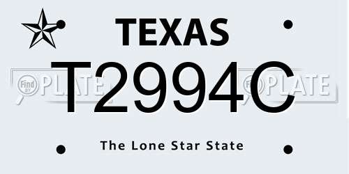 T2994C Texas License Plate