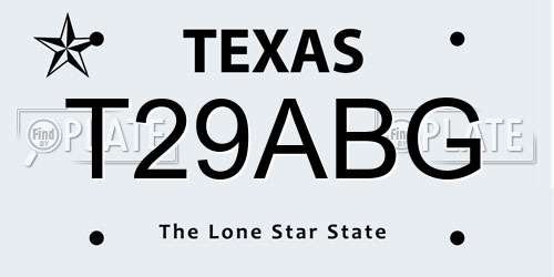 T29ABG Texas License Plate
