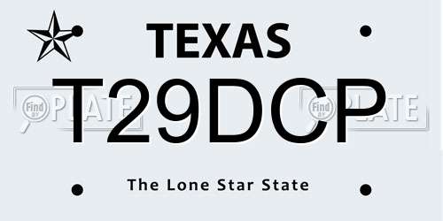T29DCP Texas License Plate