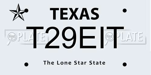 T29EIT Texas License Plate
