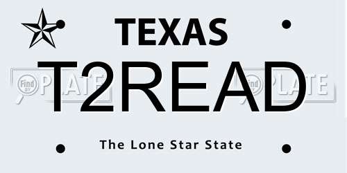 T2READ Texas License Plate