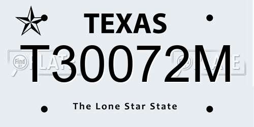 T30072M Texas License Plate