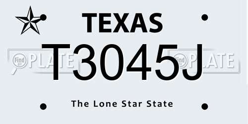 T3045J Texas License Plate