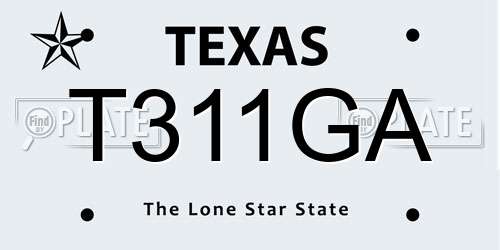 T311GA Texas License Plate