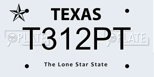 T312PT Texas License Plate