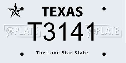 T3141 Texas License Plate