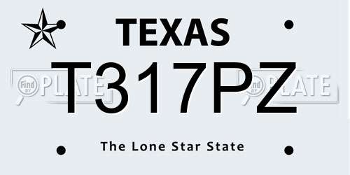 T317PZ Texas License Plate