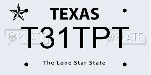 T31TPT Texas License Plate