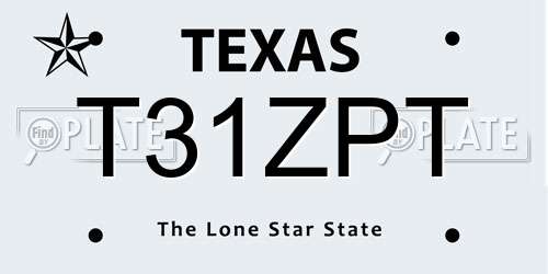 T31ZPT Texas License Plate