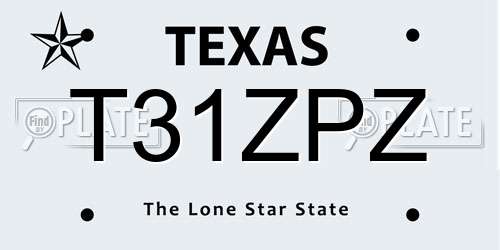 T31ZPZ Texas License Plate