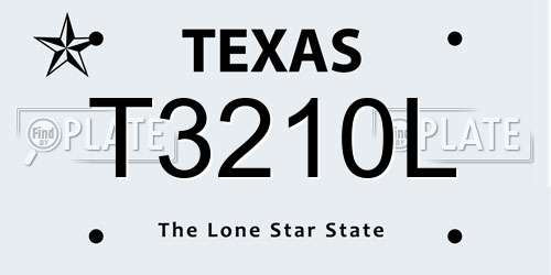 T3210L Texas License Plate