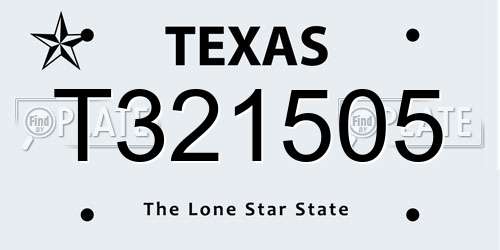 T321505 Texas License Plate