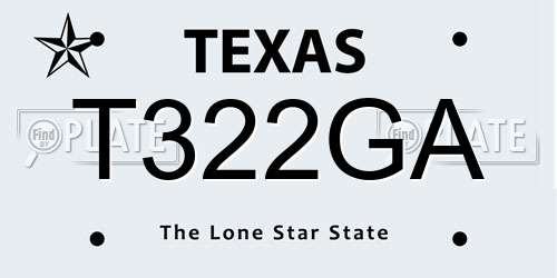 T322GA Texas License Plate