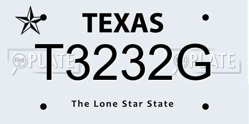 T3232G Texas License Plate