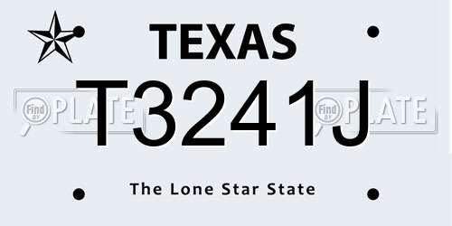 T3241J Texas License Plate