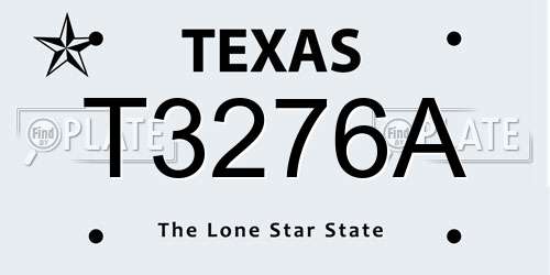 T3276A Texas License Plate