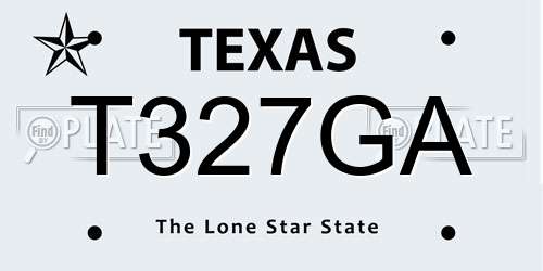 T327GA Texas License Plate