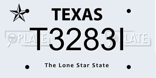 T3283I Texas License Plate