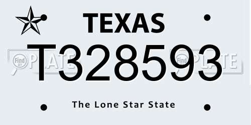 T328593 Texas License Plate
