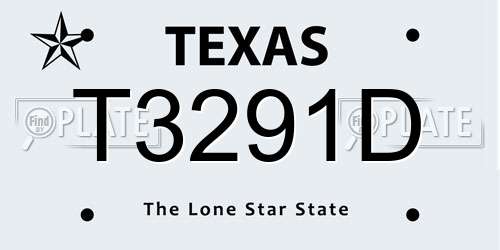 T3291D Texas License Plate