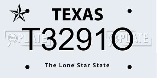 T3291O Texas License Plate