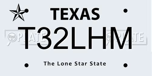 T32LHM Texas License Plate