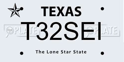 T32SEI Texas License Plate