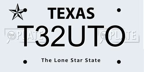 T32UTO Texas License Plate