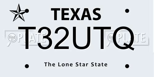 T32UTQ Texas License Plate