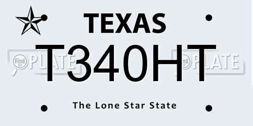 T340HT Texas License Plate