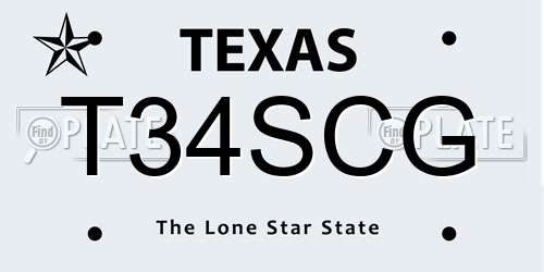 T34SCG Texas License Plate
