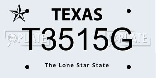 T3515G Texas License Plate