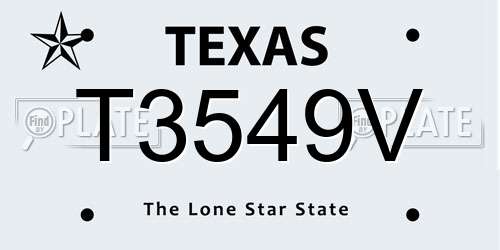 T3549V Texas License Plate