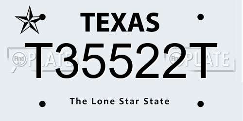 T35522T Texas License Plate