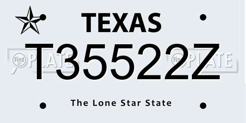 T35522Z Texas License Plate