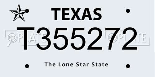 T355272 Texas License Plate