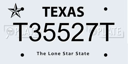 T35527T Texas License Plate