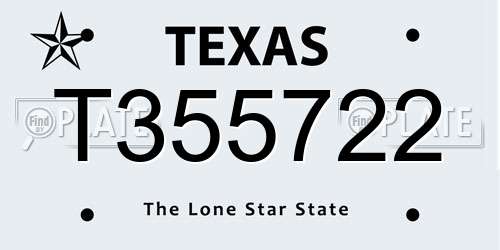 T355722 Texas License Plate