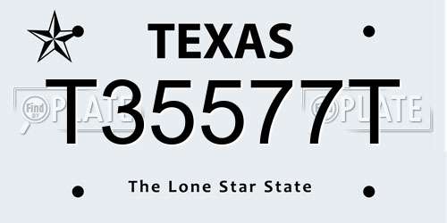 T35577T Texas License Plate