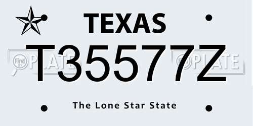 T35577Z Texas License Plate