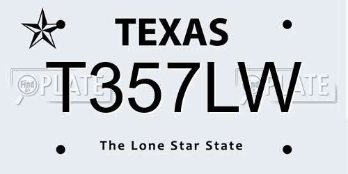 T357LW Texas License Plate